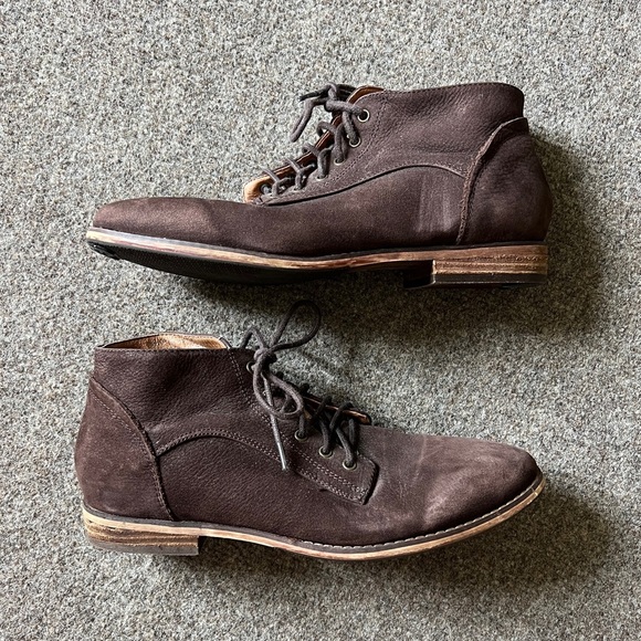 BDG Urban Outfitters Brown Suede Lace Up Ankle Boots Wooden Sole Womens Size 8.5 - Picture 9 of 12